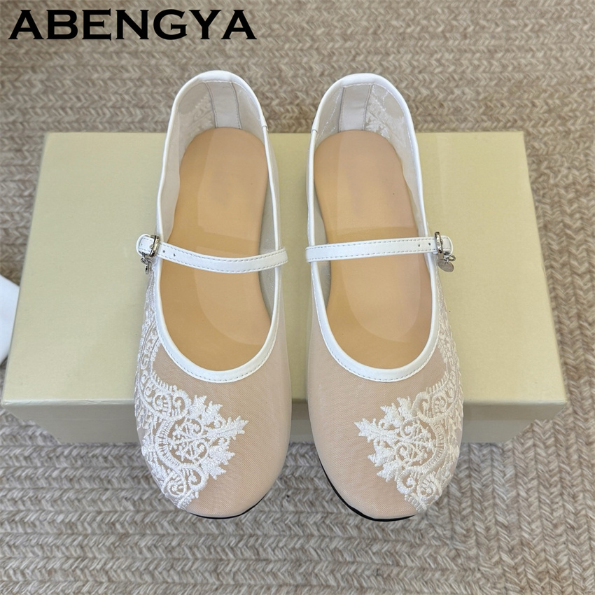 Embroidery Design Free - Lace Embroidery Flat Shoes for Women