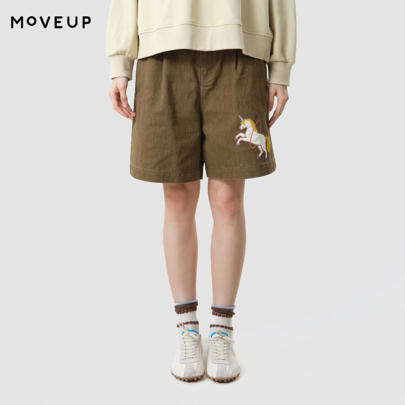 Embroidery Unicorn - MOVEUP Women's Casual Shorts 2026 Autumn
