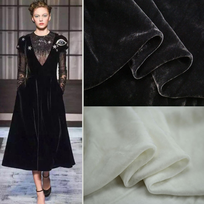 100cm*140cm Black White Silk V - Linen Fabric Natural recension och pris