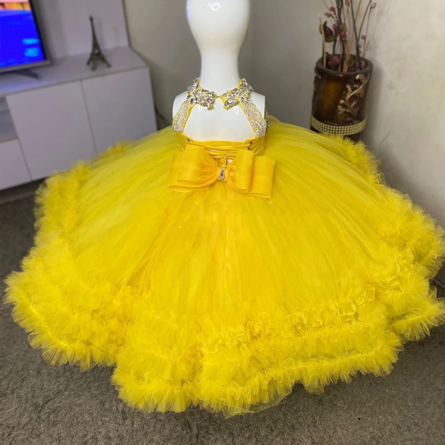 Gorgeous Yellow Flower Girl Dr - Embroidery Yellow Dress recension och pris