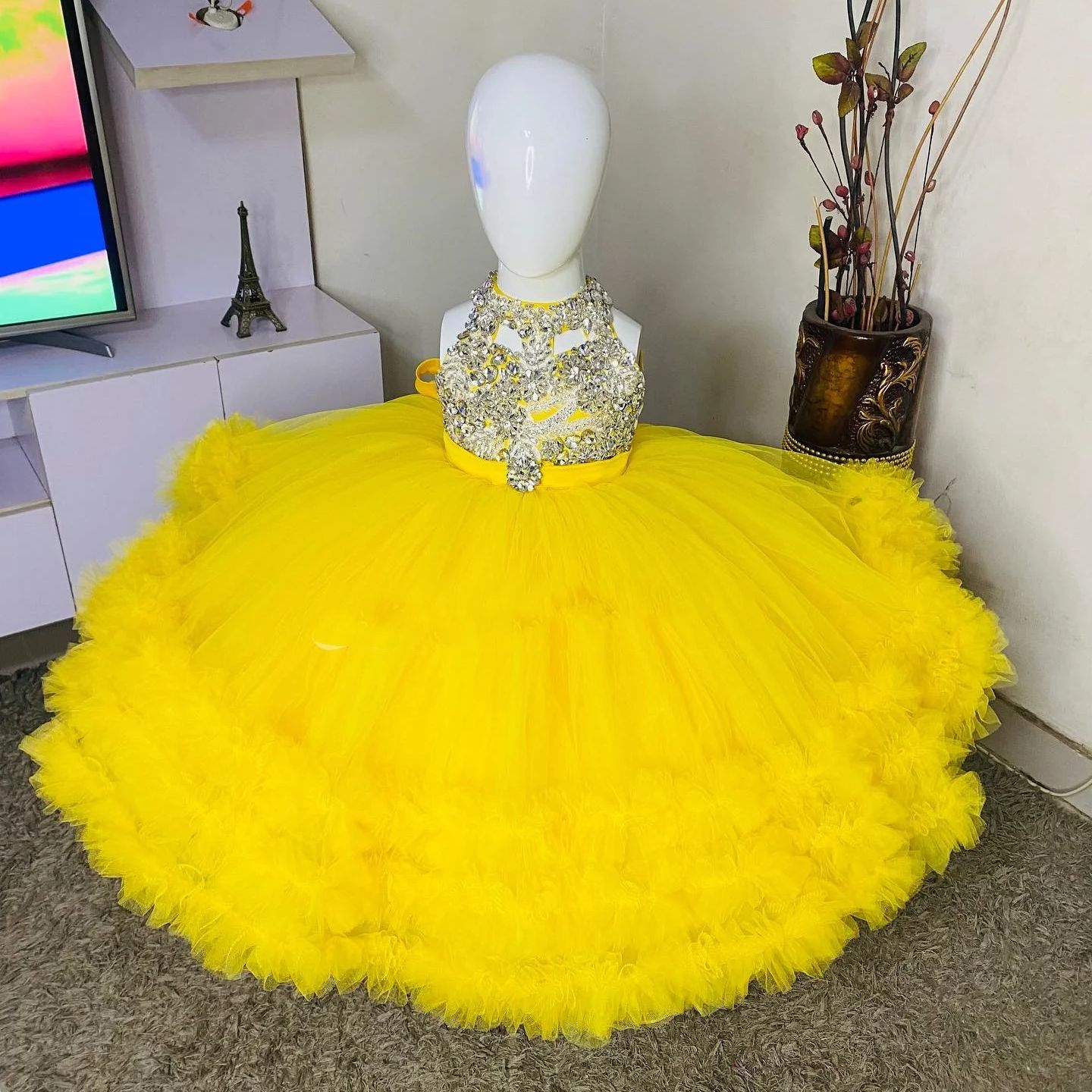 Gorgeous Yellow Flower Girl Dr - Embroidery Yellow Dress recension och pris