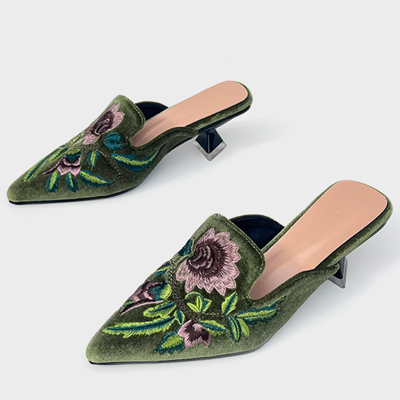 Embroidery Velour Women Shoes  - Embroidery Design Free recension och pris