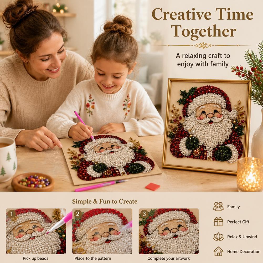 Christmas Santa Claus Pearl Ar - Embroidery Art recension och pris