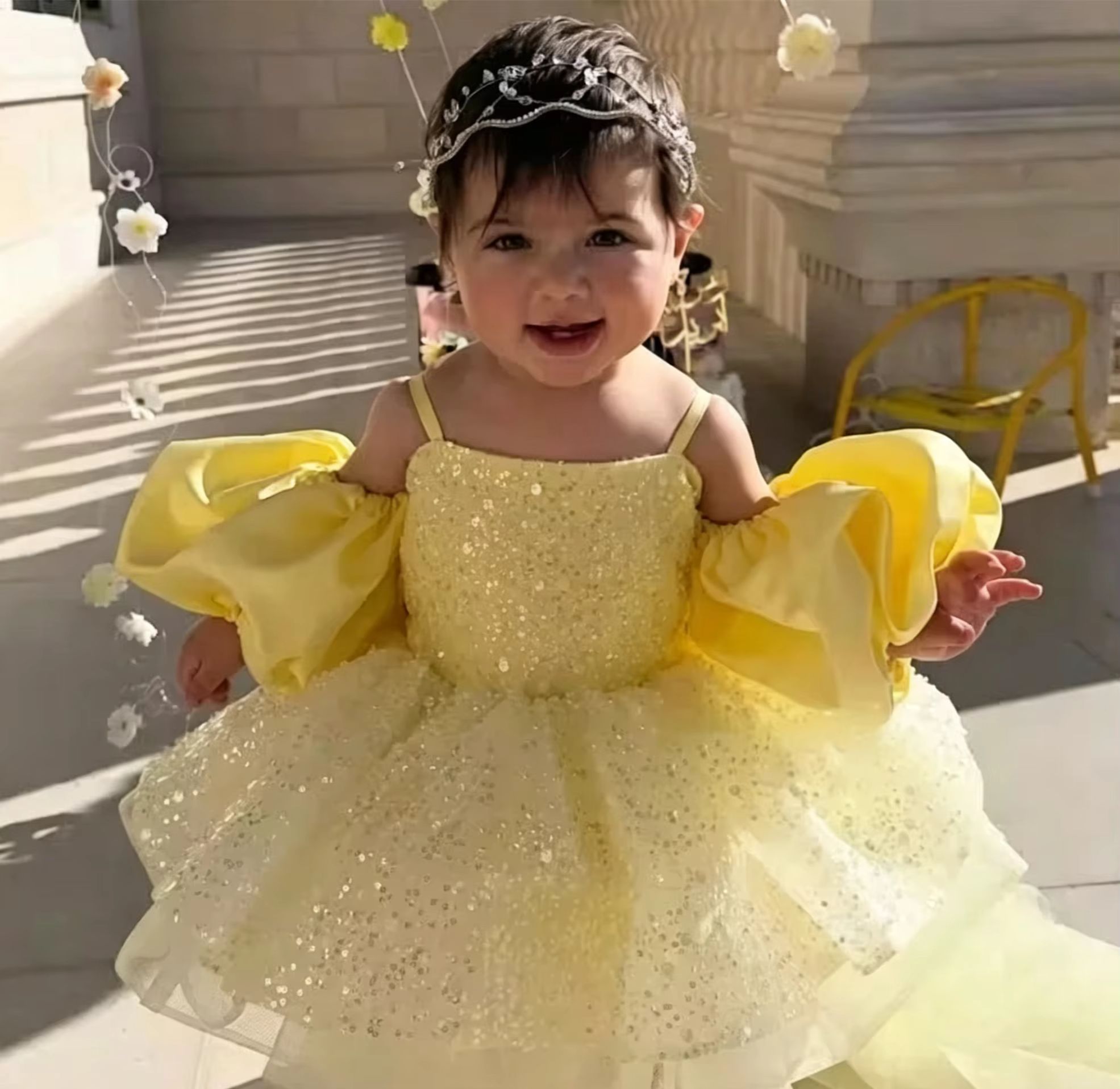 Cute Yellow Flower Girl Dresse - Embroidery Yellow Dress recension och pris