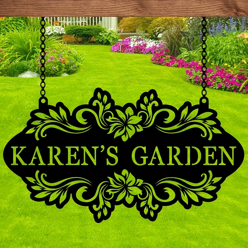 Custom Metal Art Sign with Nam - Embroidery Garden recension och pris