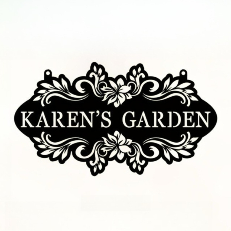 Custom Metal Art Sign with Nam - Embroidery Garden recension och pris