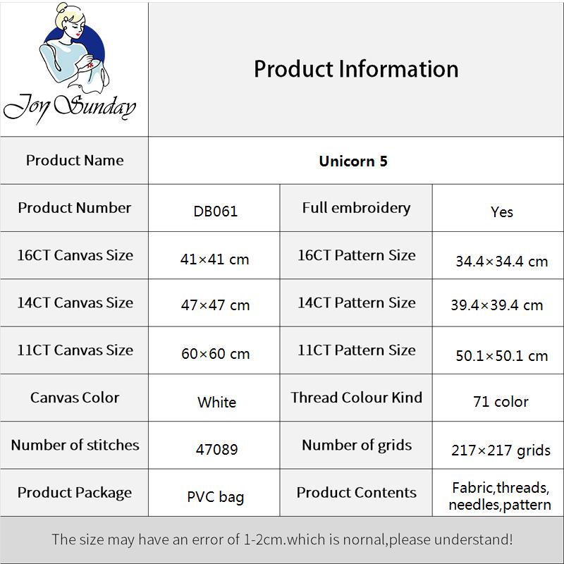 Joy Sunday Animal Pattern Cros - Embroidery Unicorn recension och pris