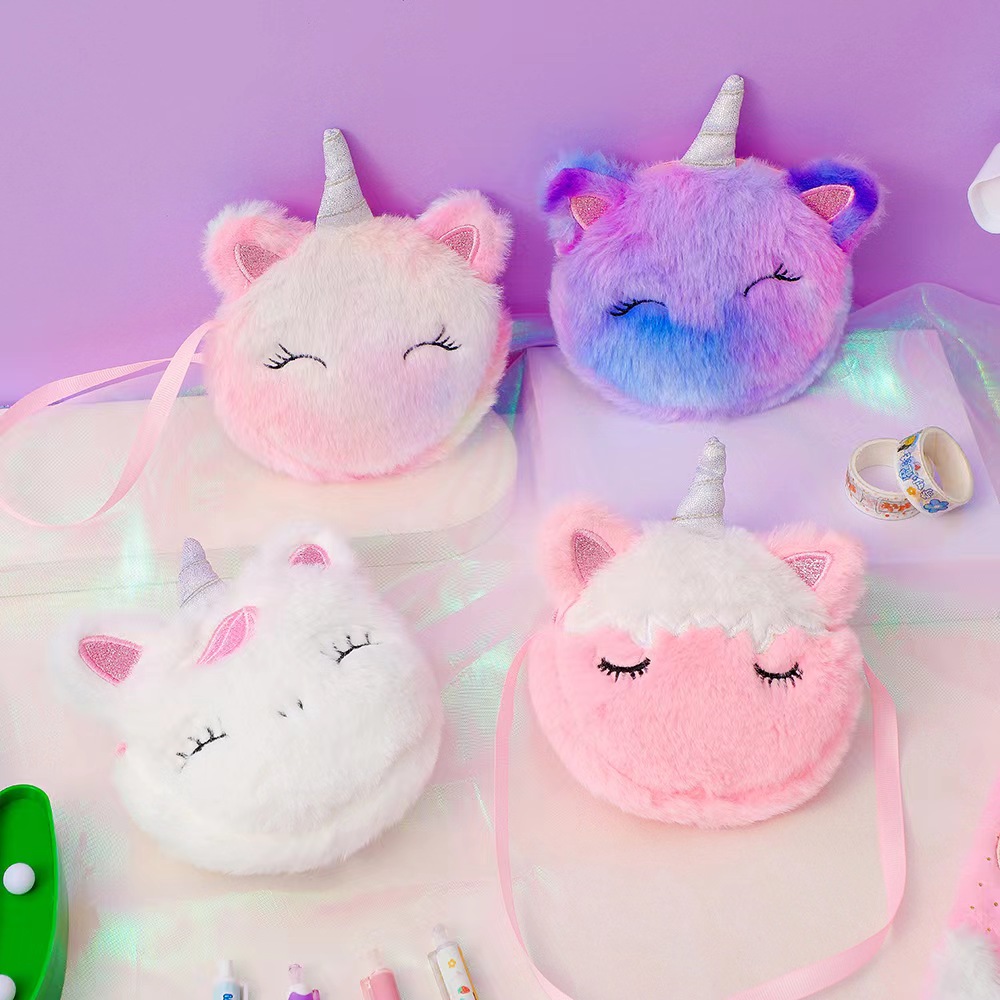Kids Fashion Plush Shoulder Ba - Embroidery Unicorn recension och pris