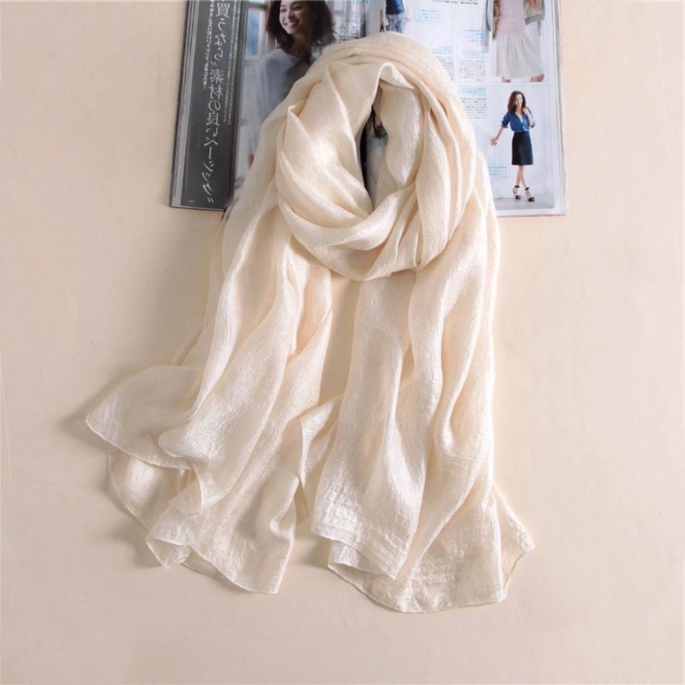 Linen Women Plain Scarf Fashio - Linen Fabric Natural recension och pris