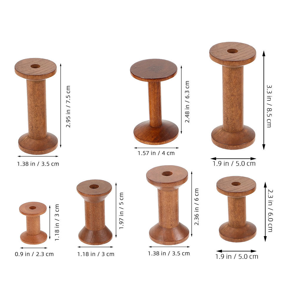 7Pcs Wooden Bobbins Set Space  - Embroidery Threads recension och pris
