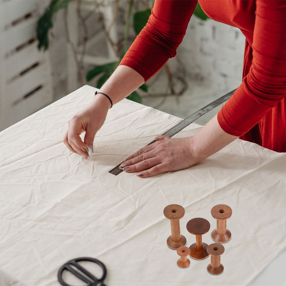 7Pcs Wooden Bobbins Set Space  - Embroidery Threads recension och pris