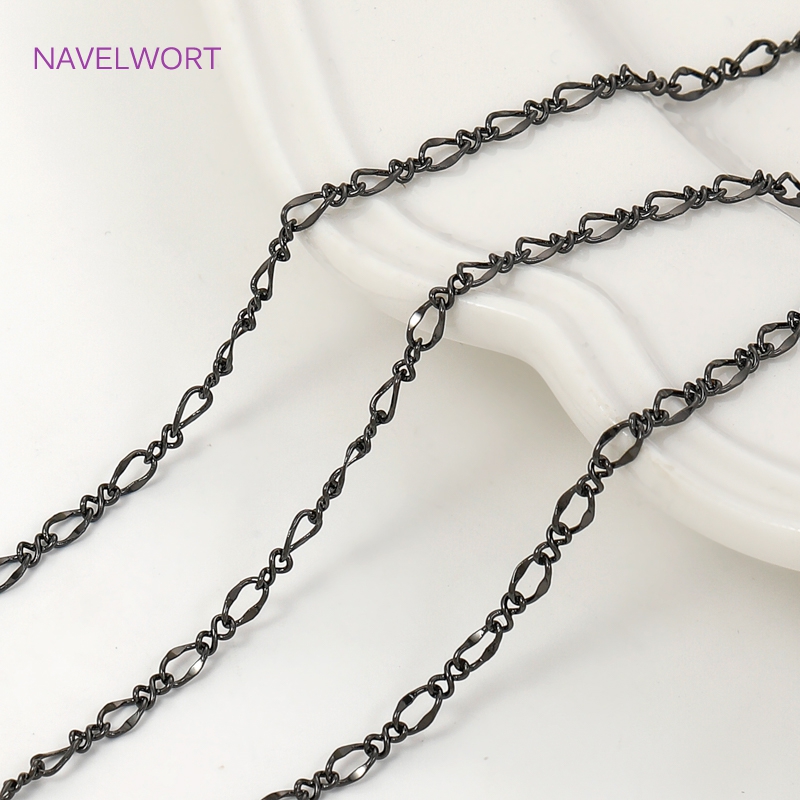 Black Color Oval Thin Chains F - Embroidery Art recension och pris