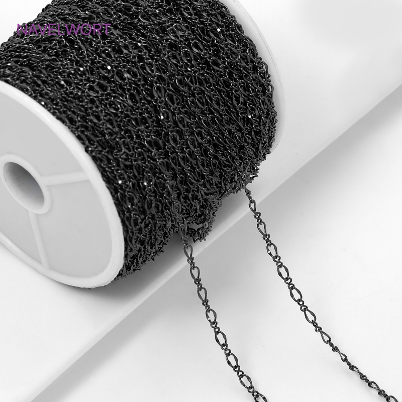 Black Color Oval Thin Chains F - Embroidery Art recension och pris