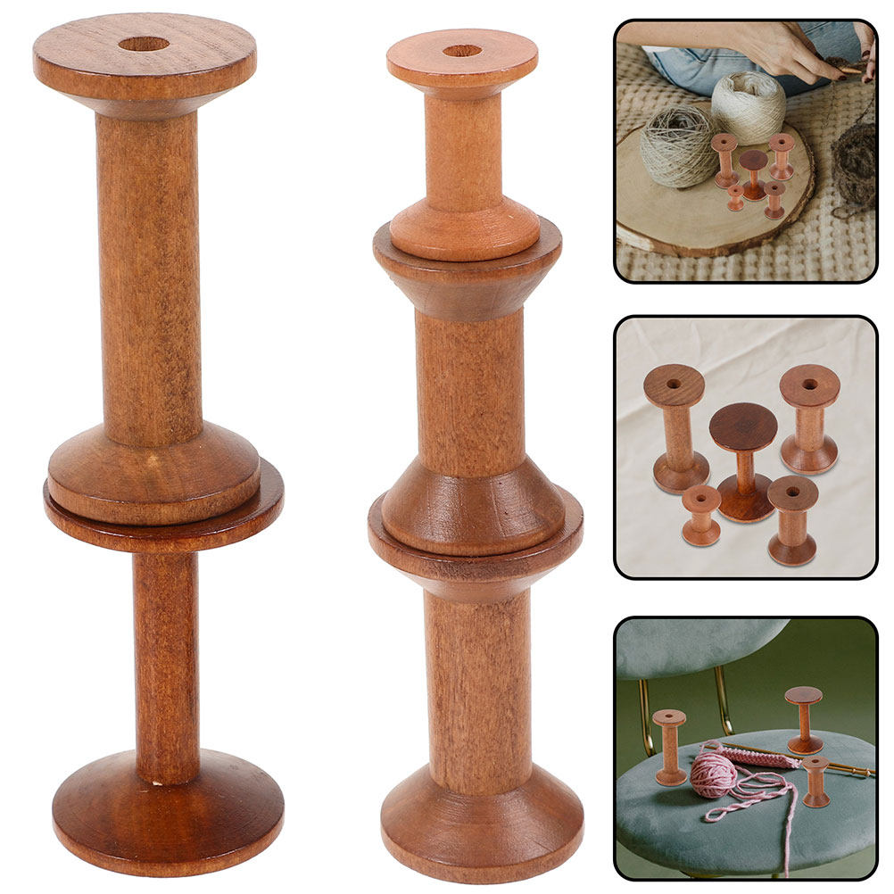 7Pcs Wooden Thread Spools Vint - Embroidery Threads recension och pris