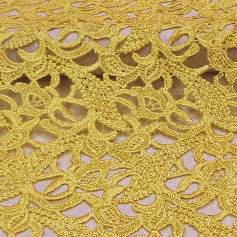 high-end lace cloth yellow ste - Embroidery Yellow Dress recension och pris