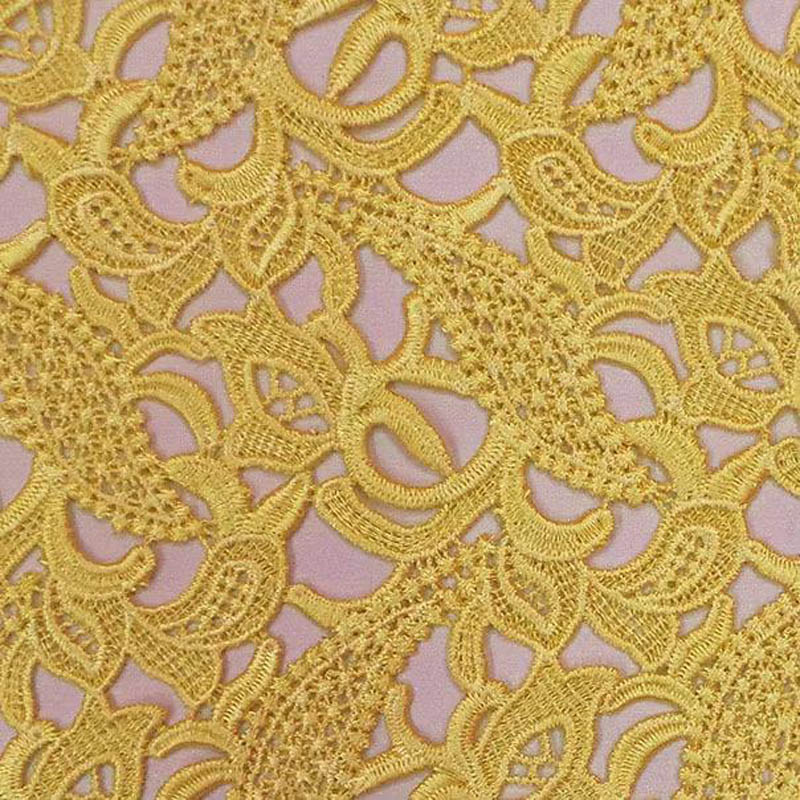 high-end lace cloth yellow ste - Embroidery Yellow Dress recension och pris