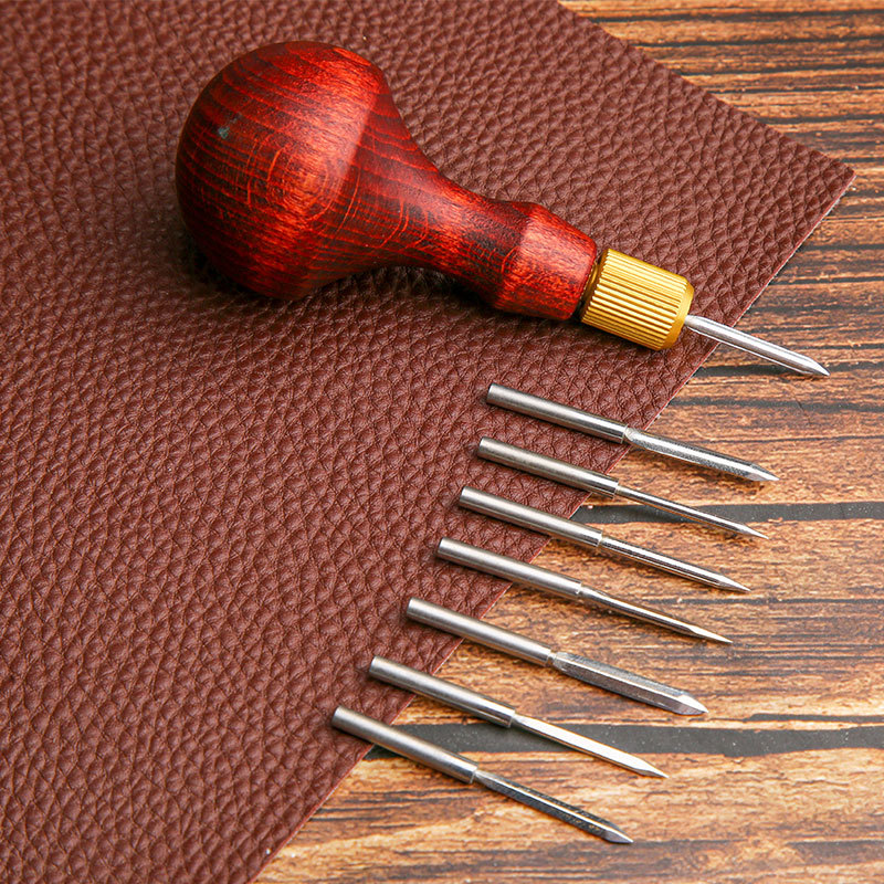 1Set DIY Leather Punch Awl Woo - Punch Needle Handle recension och pris