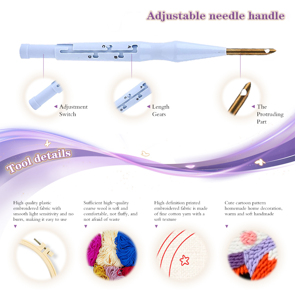 Punch Needle Embroidery Kits F - Punch Needle Handle recension och pris