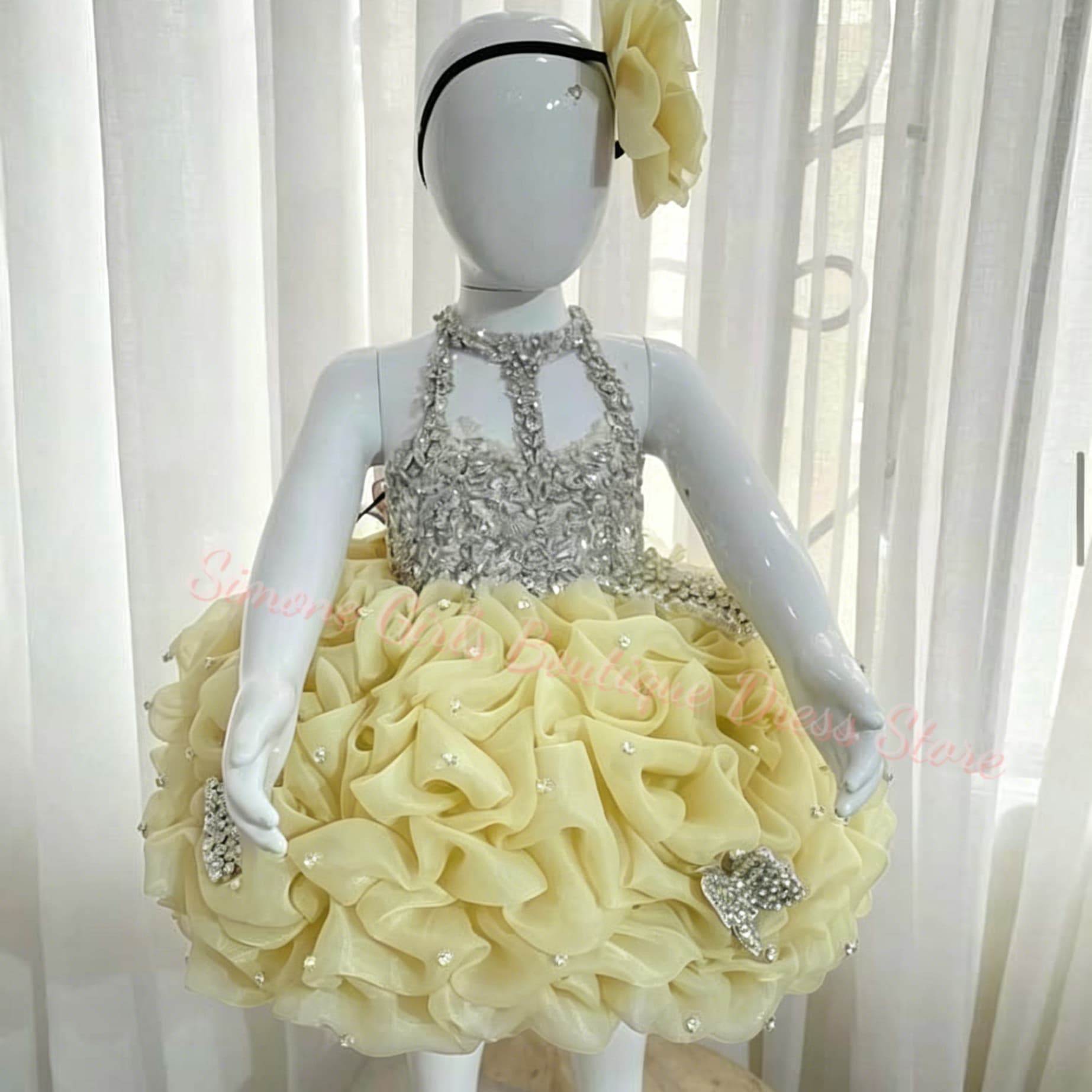 Yellow Ruffles Flower Girl Dre - Embroidery Yellow Dress recension och pris