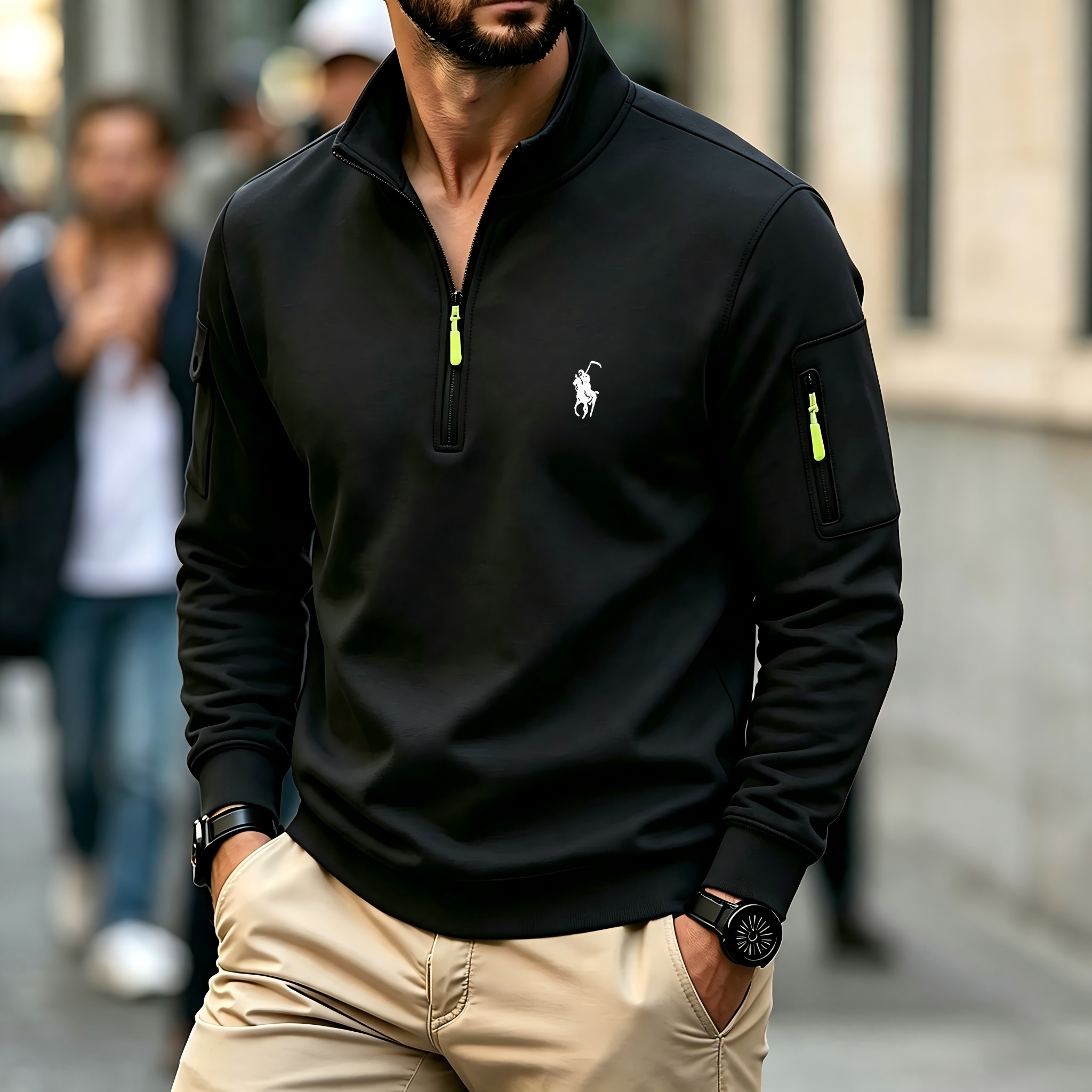 Men's Contrasting Half-Zip Sta - Embroidery Design Free recension och pris