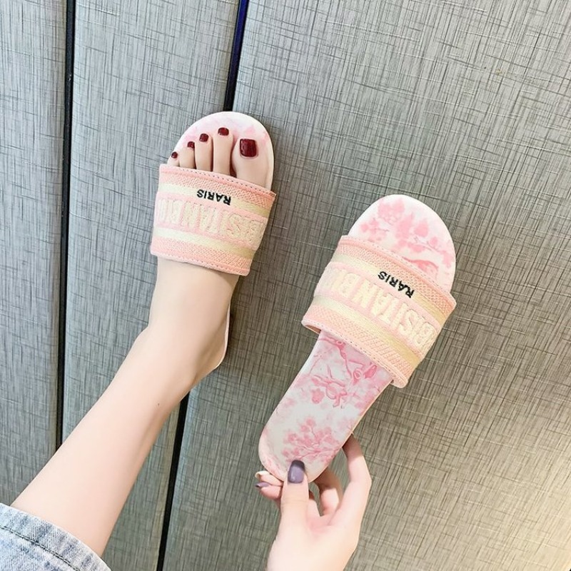 Women's Fashion Flat Slippers  - Embroidery Letter recension och pris