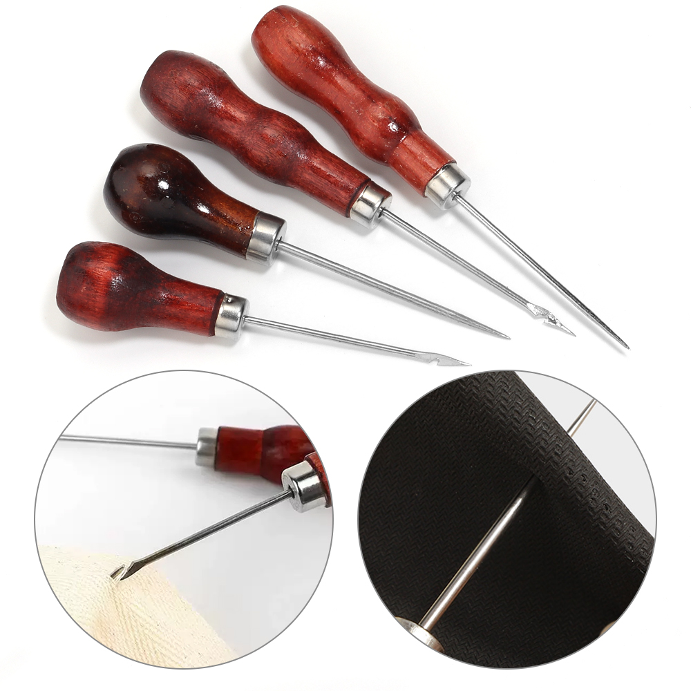 Wooden Handle Awls DIY Leather - Punch Needle Handle recension och pris