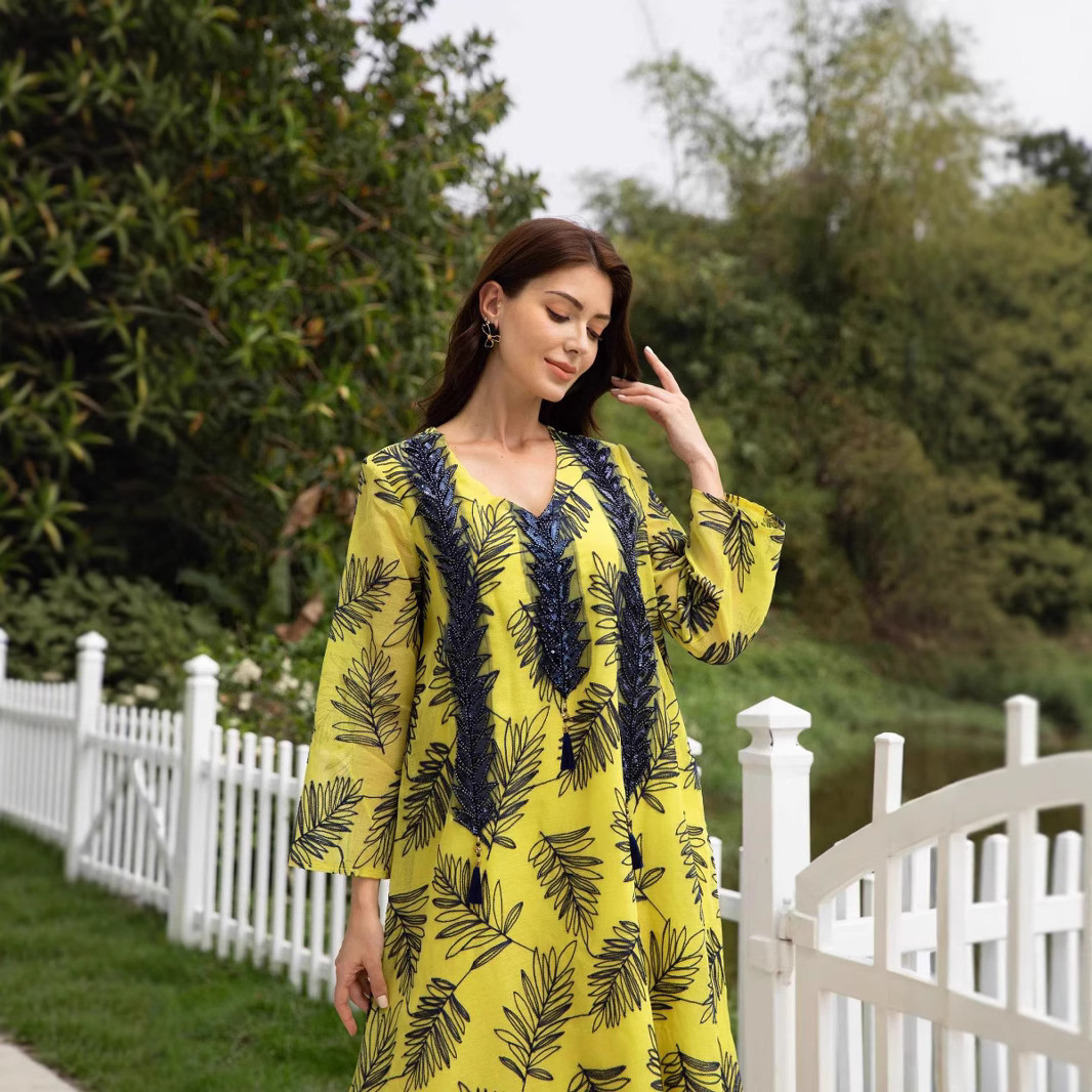 Sw081 Apparel Mesh Embroidered - Embroidery Yellow Dress recension och pris
