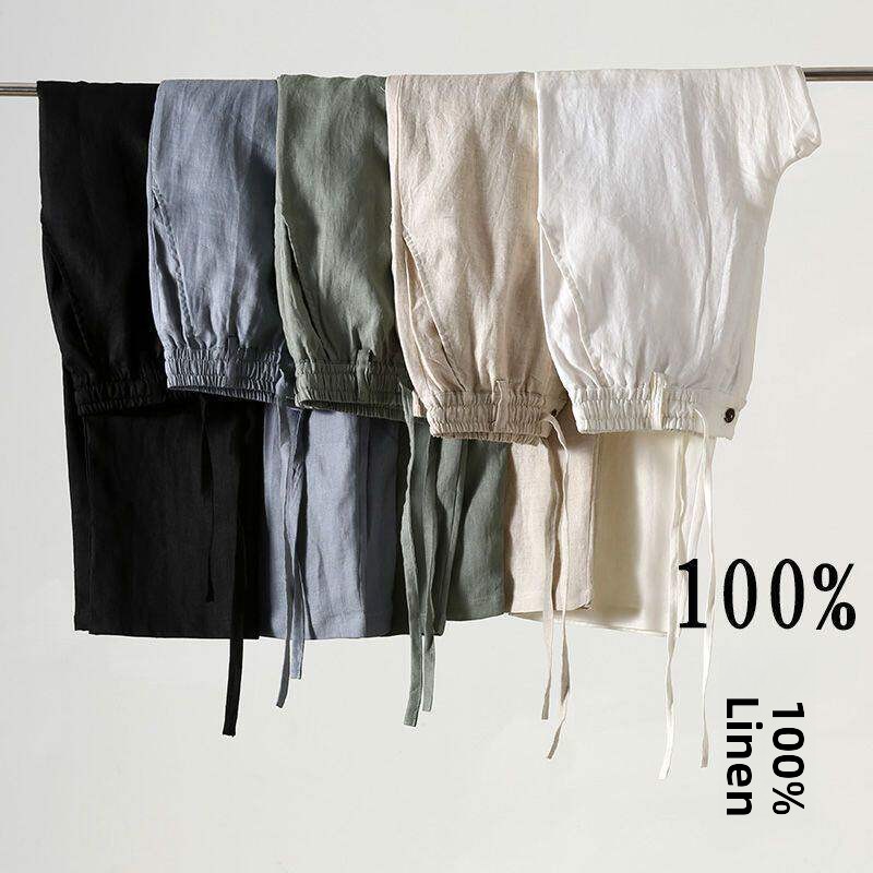 Loose Cotton Linen Men's Casua - Linen Fabric Natural recension och pris