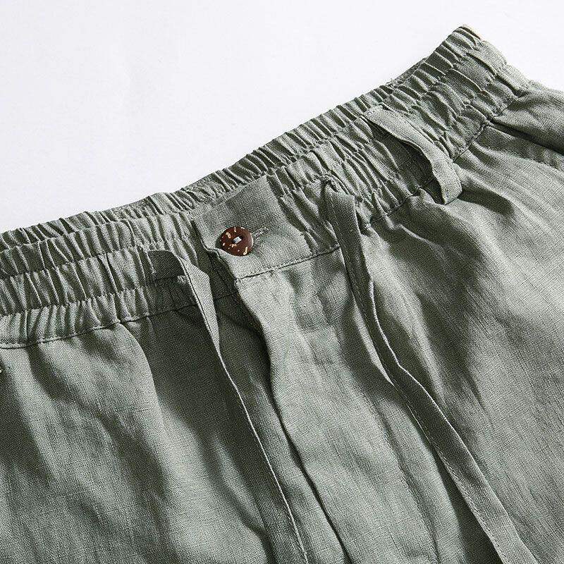 Loose Cotton Linen Men's Casua - Linen Fabric Natural recension och pris