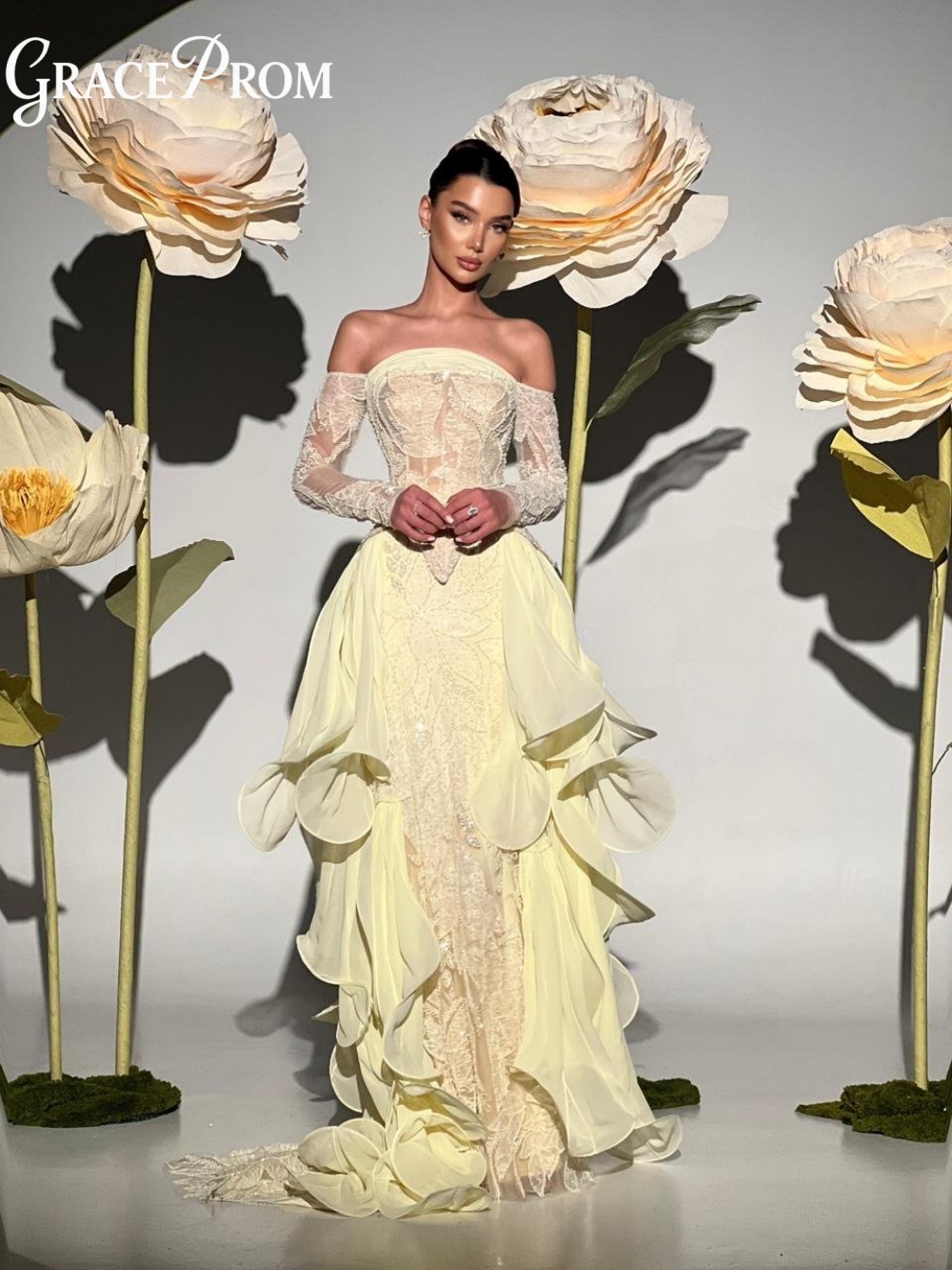 Exquisite Butter Yellow Prom D - Embroidery Yellow Dress recension och pris