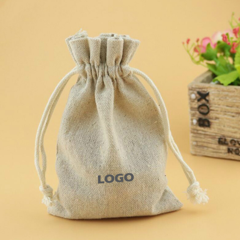 50PCS Linen Drawstring Bags Je - Linen Fabric Natural recension och pris