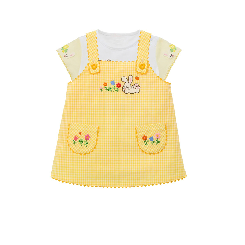 3-6Y Cotton Yellow Cotton Cute - Embroidery Yellow Dress recension och pris
