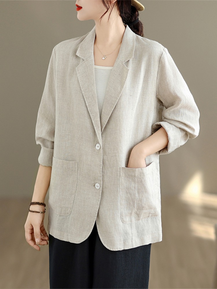 Casual Style Cotton Linen Long - Linen Fabric Natural recension och pris