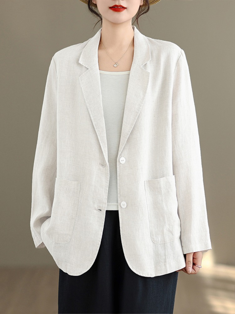 Casual Style Cotton Linen Long - Linen Fabric Natural recension och pris