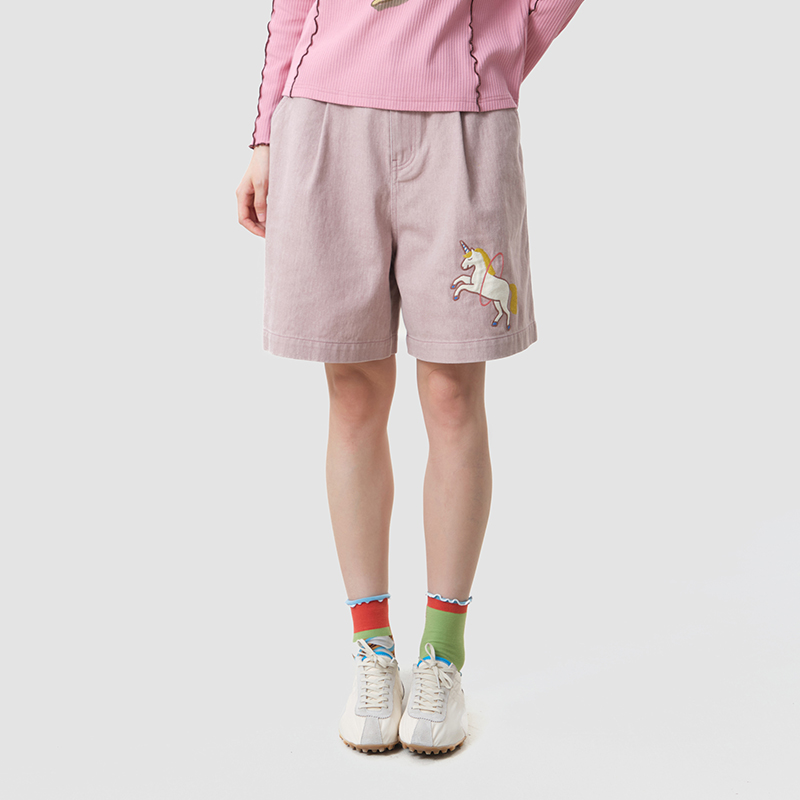 MOVEUP Women's Casual Shorts 2 - Embroidery Unicorn recension och pris