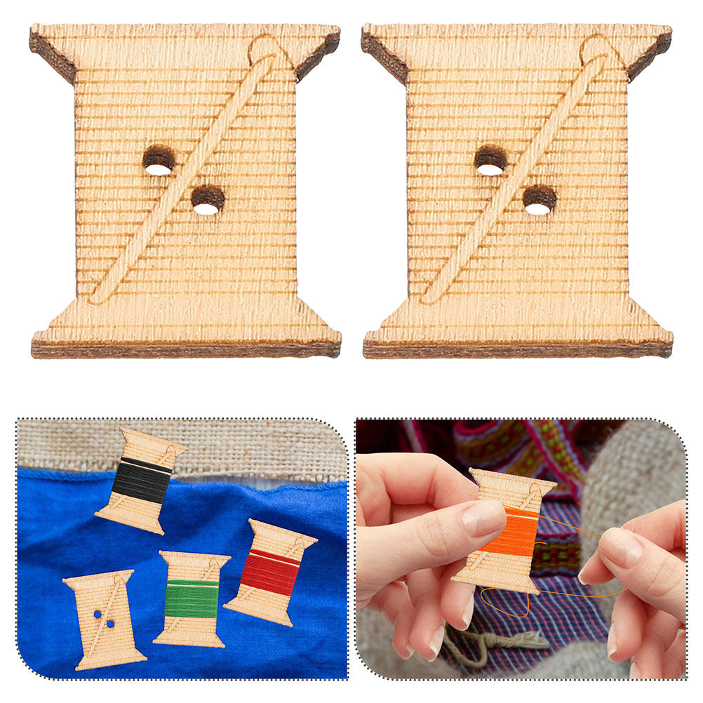 100Pcs Wooden Sewing Machine T - Embroidery Threads recension och pris