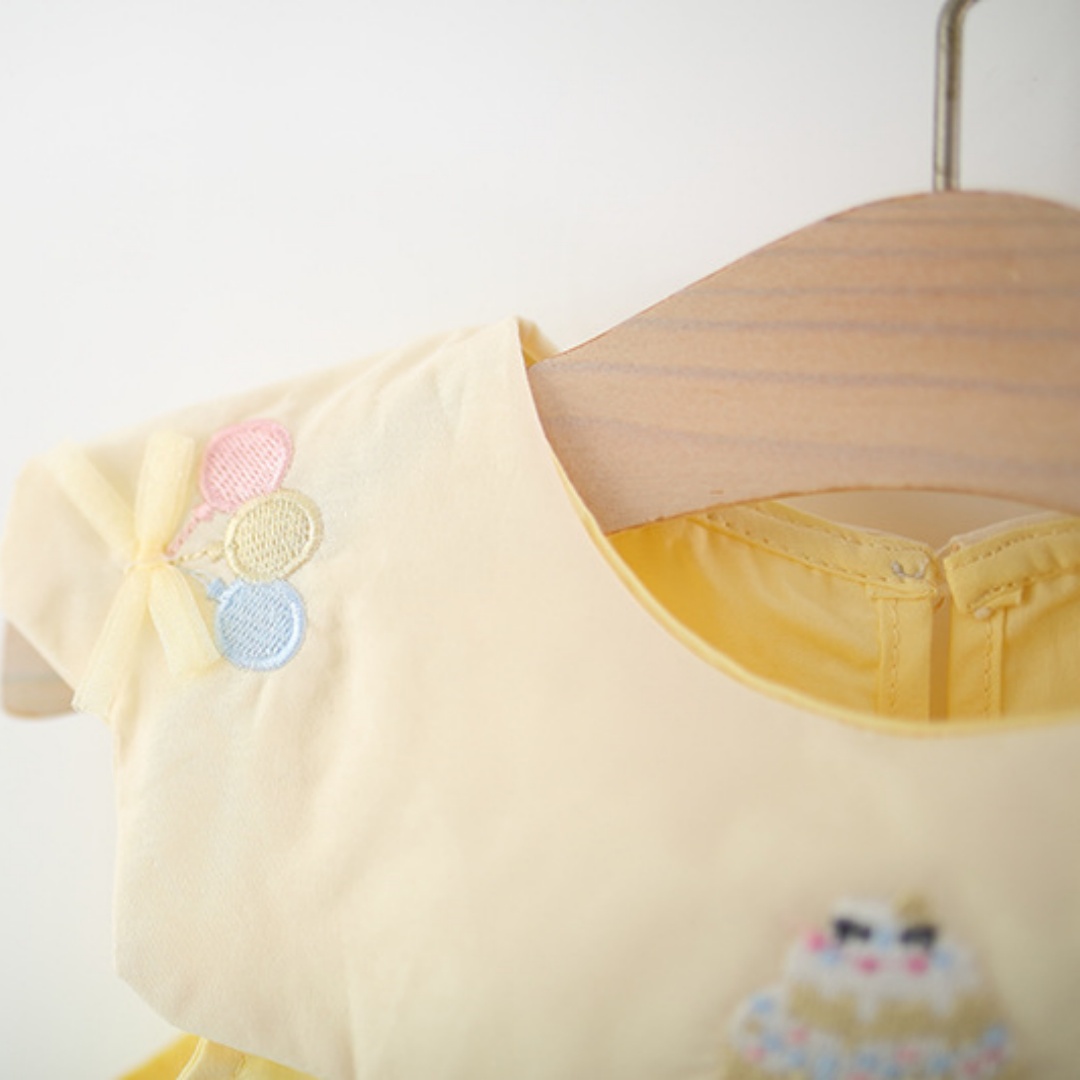 Toddler Girl Yellow Cotton Dre - Embroidery Yellow Dress recension och pris