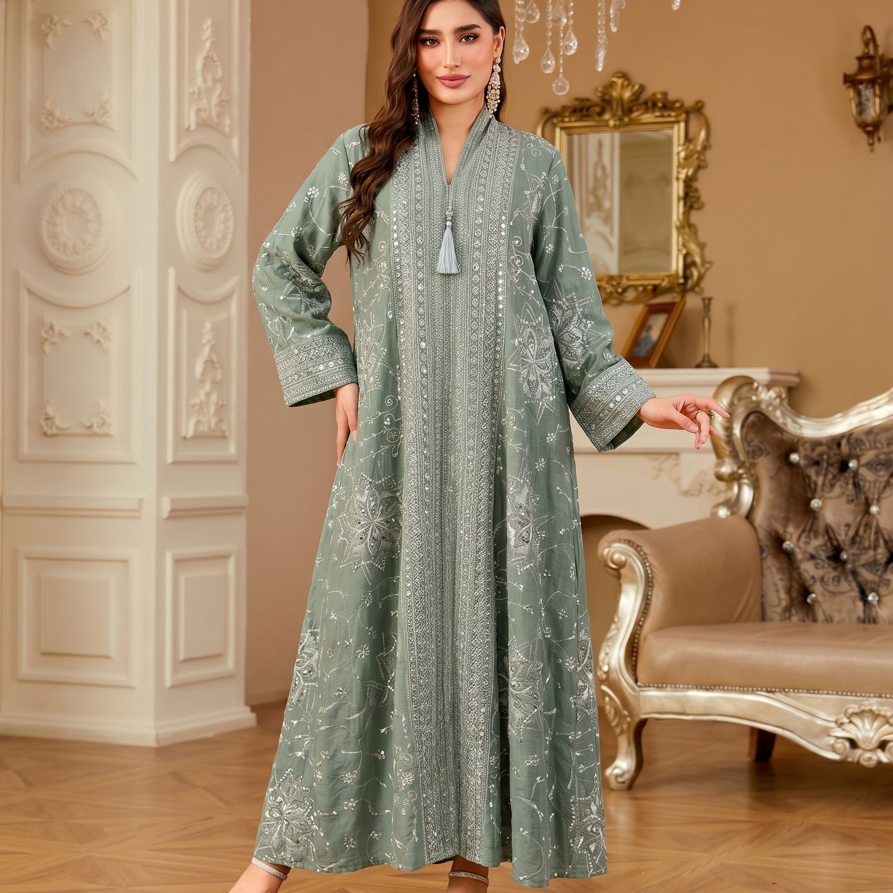 Kl2588 Women's Elegant Fashion - Embroidery Yellow Dress recension och pris